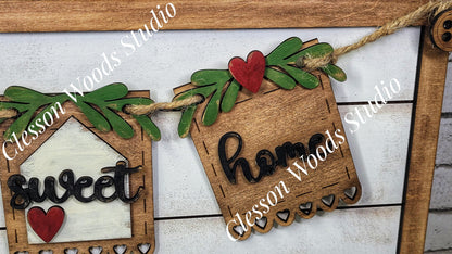Home Sweet Home - Seasonal Interchangeable Banner Set for Fence & Framed Welcome and Hello Signs
