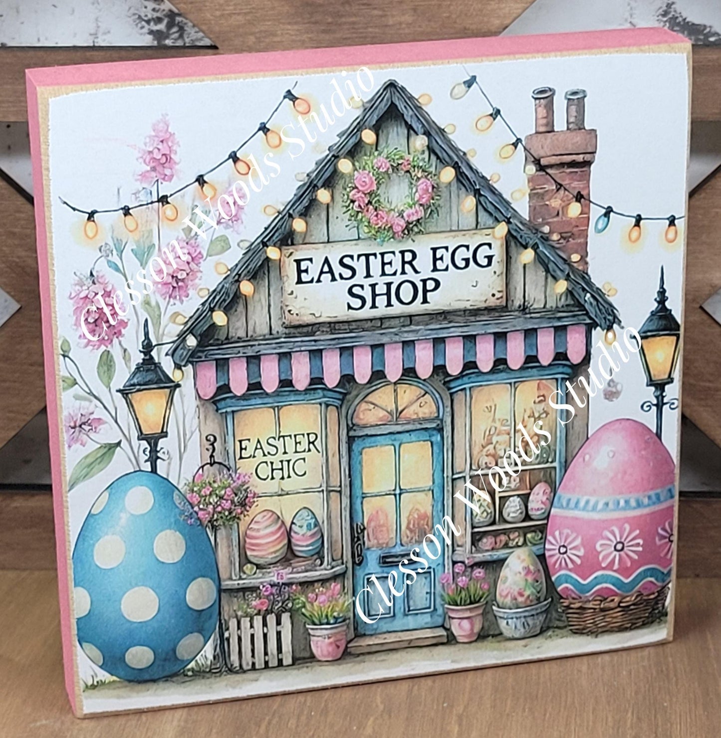 Easter Shops Collection #1 Wood Block Sign
