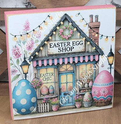 Easter Shops Collection #1 Wood Block Sign