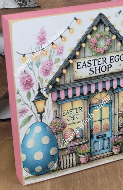 Easter Shops Collection #1 Wood Block Sign