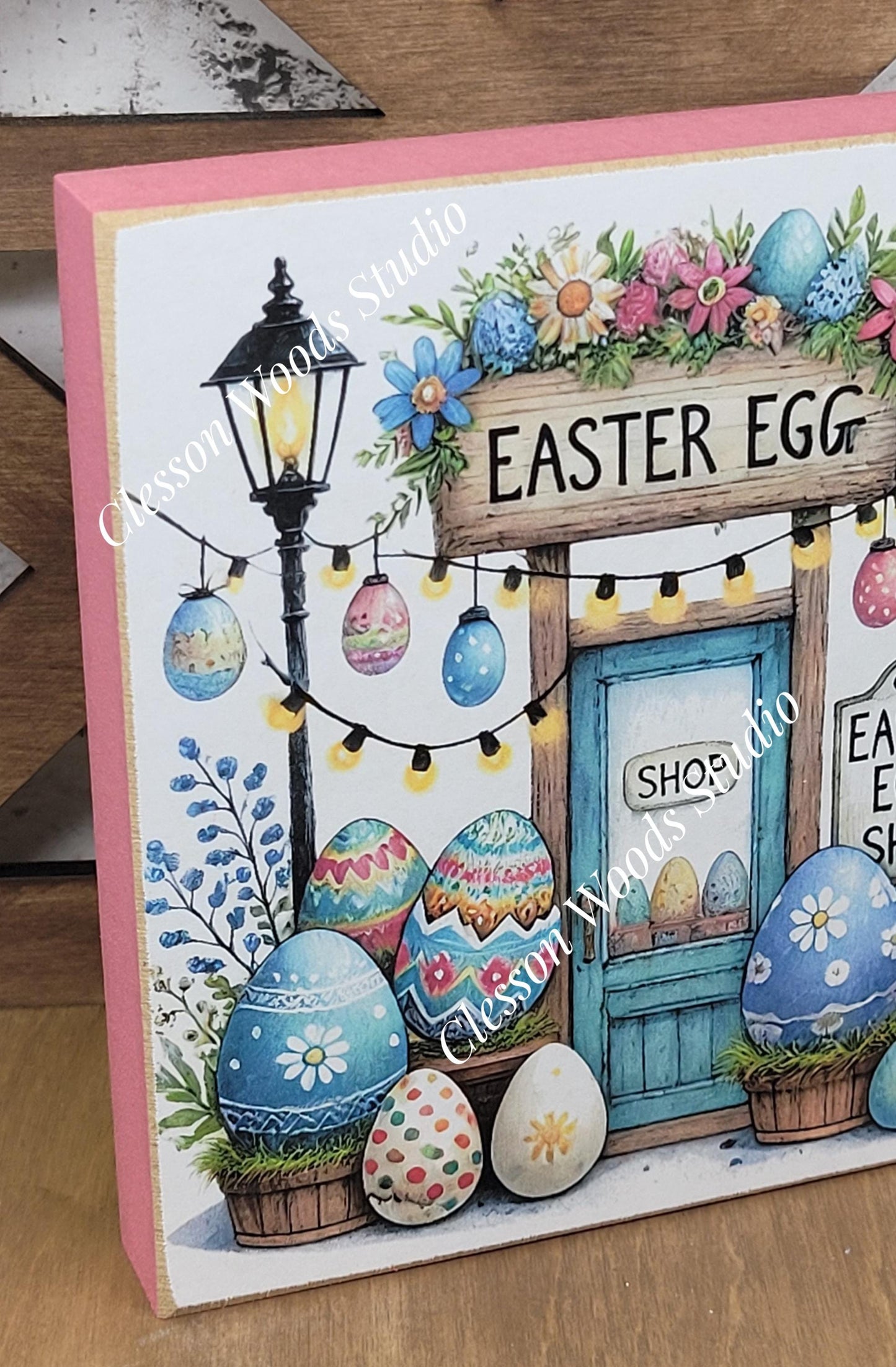 Easter Shops Collection #2 Wood Block Sign