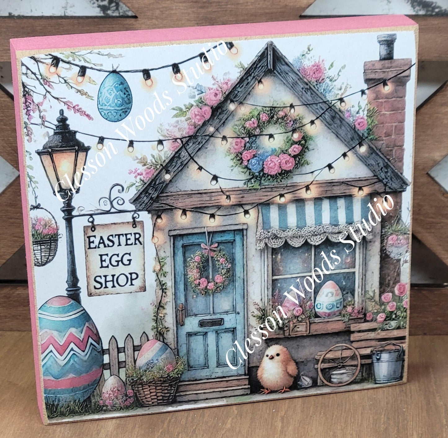 Easter Shops Collection #3 Wood Block Sign