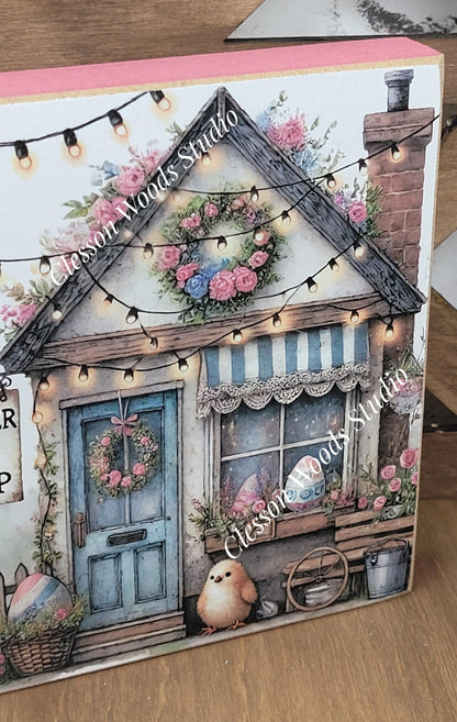 Easter Shops Collection #3 Wood Block Sign
