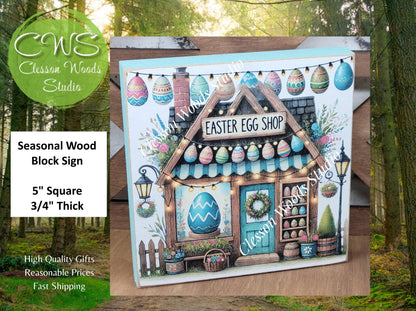 Easter Shops Collection #5 Wood Block Sign