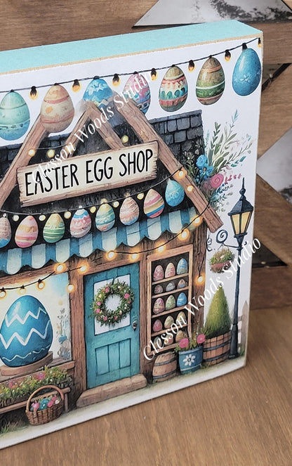 Easter Shops Collection #5 Wood Block Sign