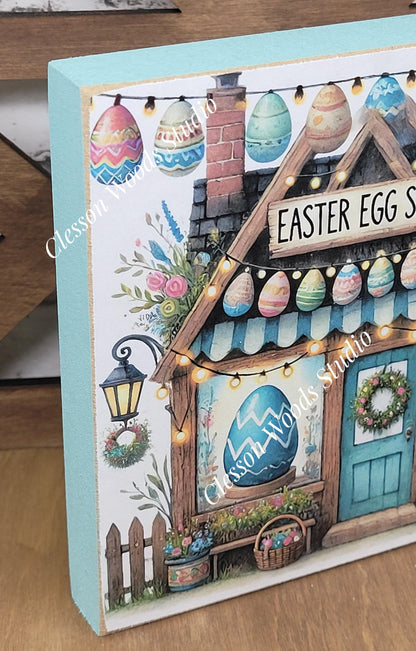 Easter Shops Collection #5 Wood Block Sign