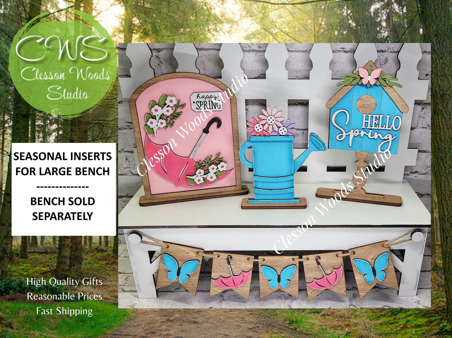 Finished Painted Spring Set for Large Bench