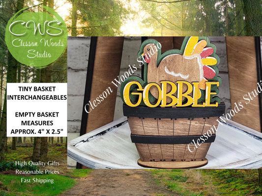 Thanksgiving Gobble Turkey Tiny Basket Insert