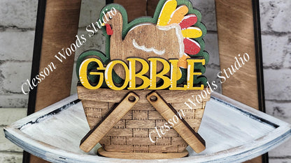 Thanksgiving Gobble Turkey Tiny Basket Insert