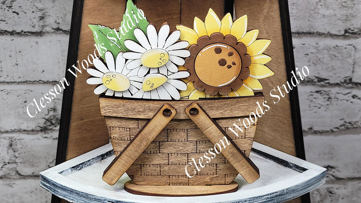 Daisy and Sunflower Tiny Basket Insert