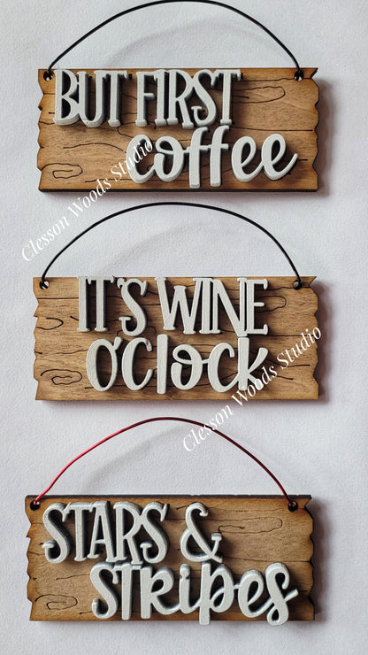Mini Seasonal Signs for Mini Basket Fence