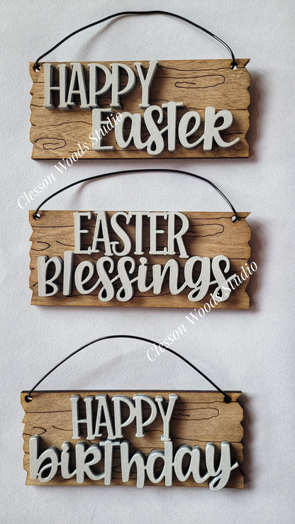 Mini Seasonal Signs for Mini Basket Fence
