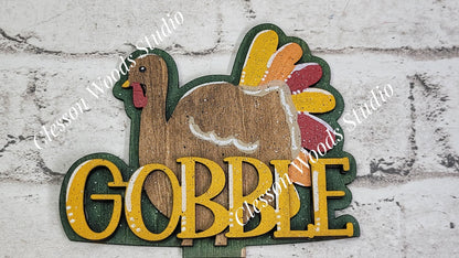 Tiny Fence Basket Set - Gobble Turkey Rustic White/Apple Basket