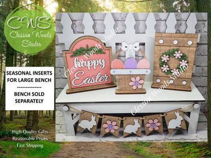Finished Painted Easter Set for Large Bench