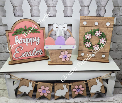 Finished Painted Easter Set for Large Bench