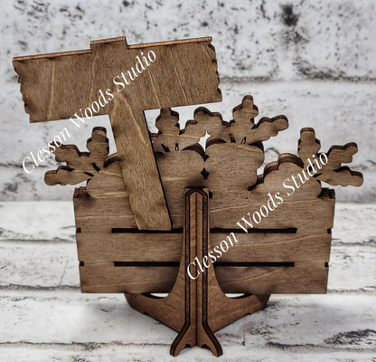 Set of 4 Stained Mini Stands for Tiered Tray Decor