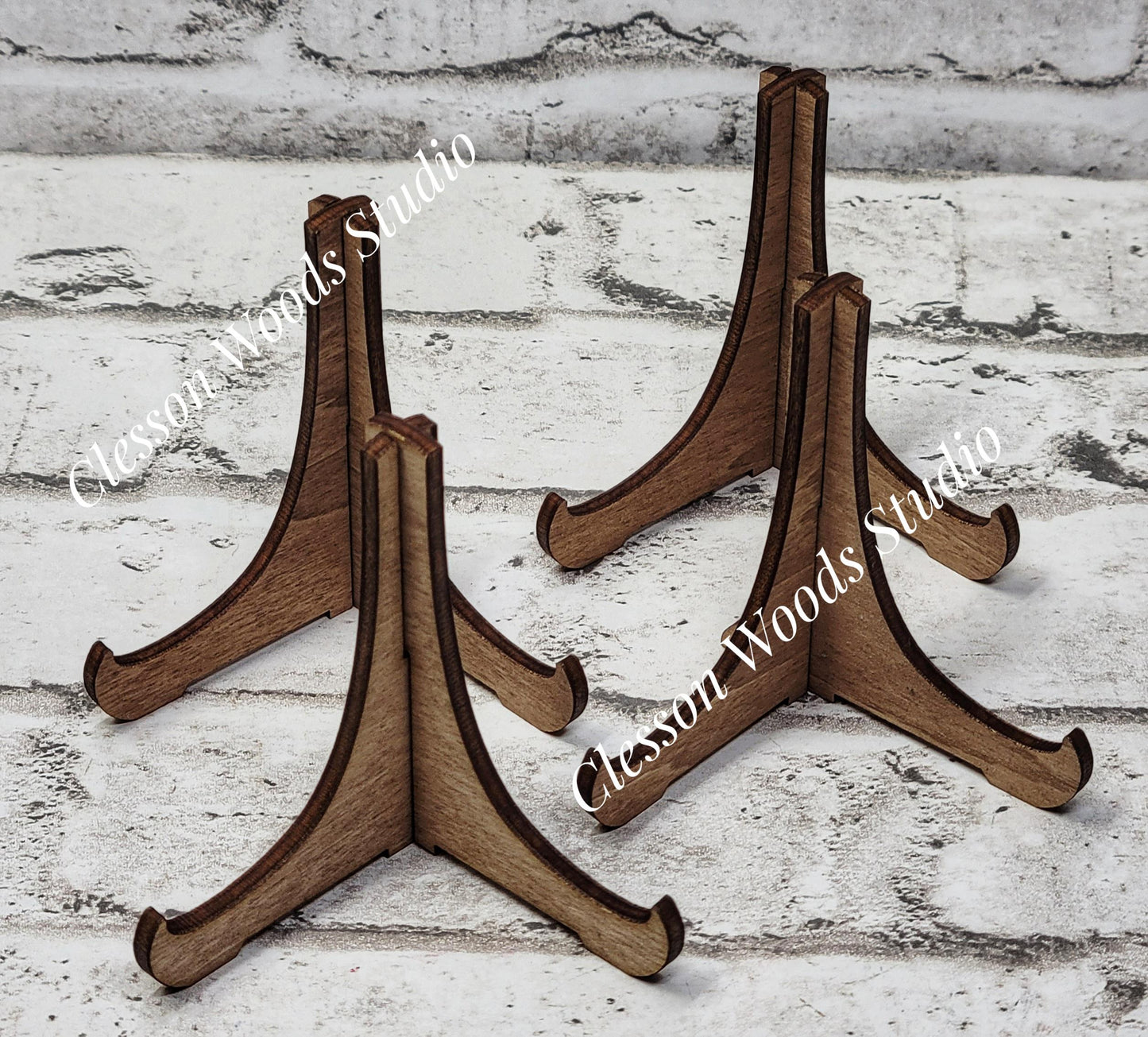 Set of 4 Stained Mini Stands for Tiered Tray Decor