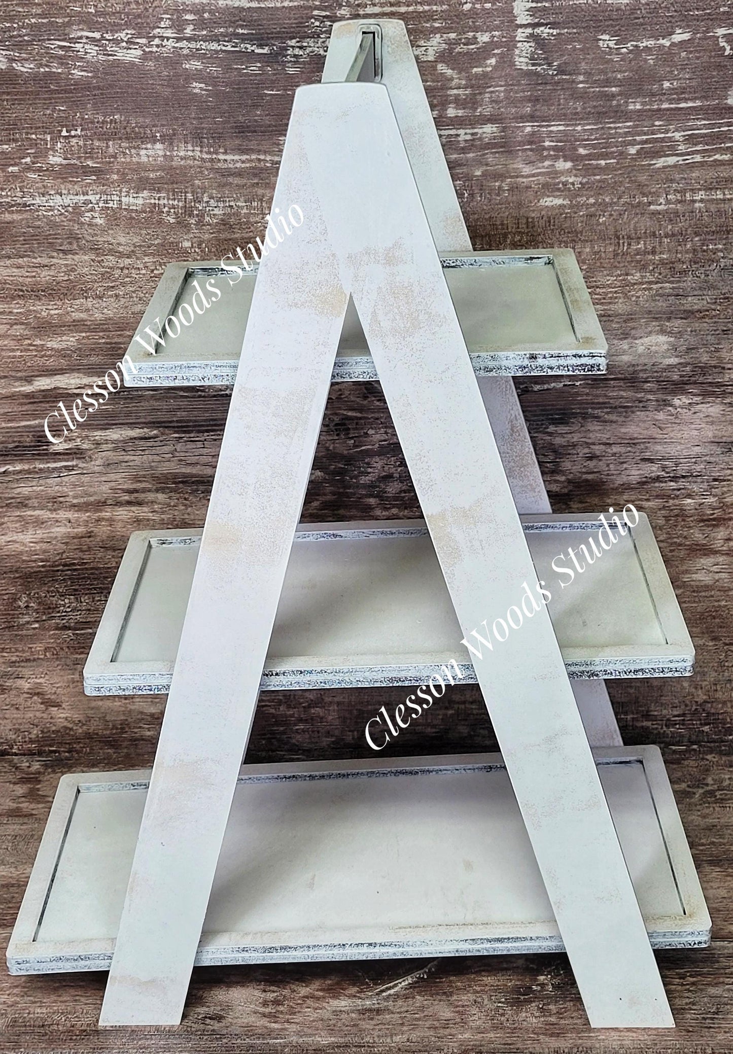 3 Shelf Rustic Ladder Tiered Tray