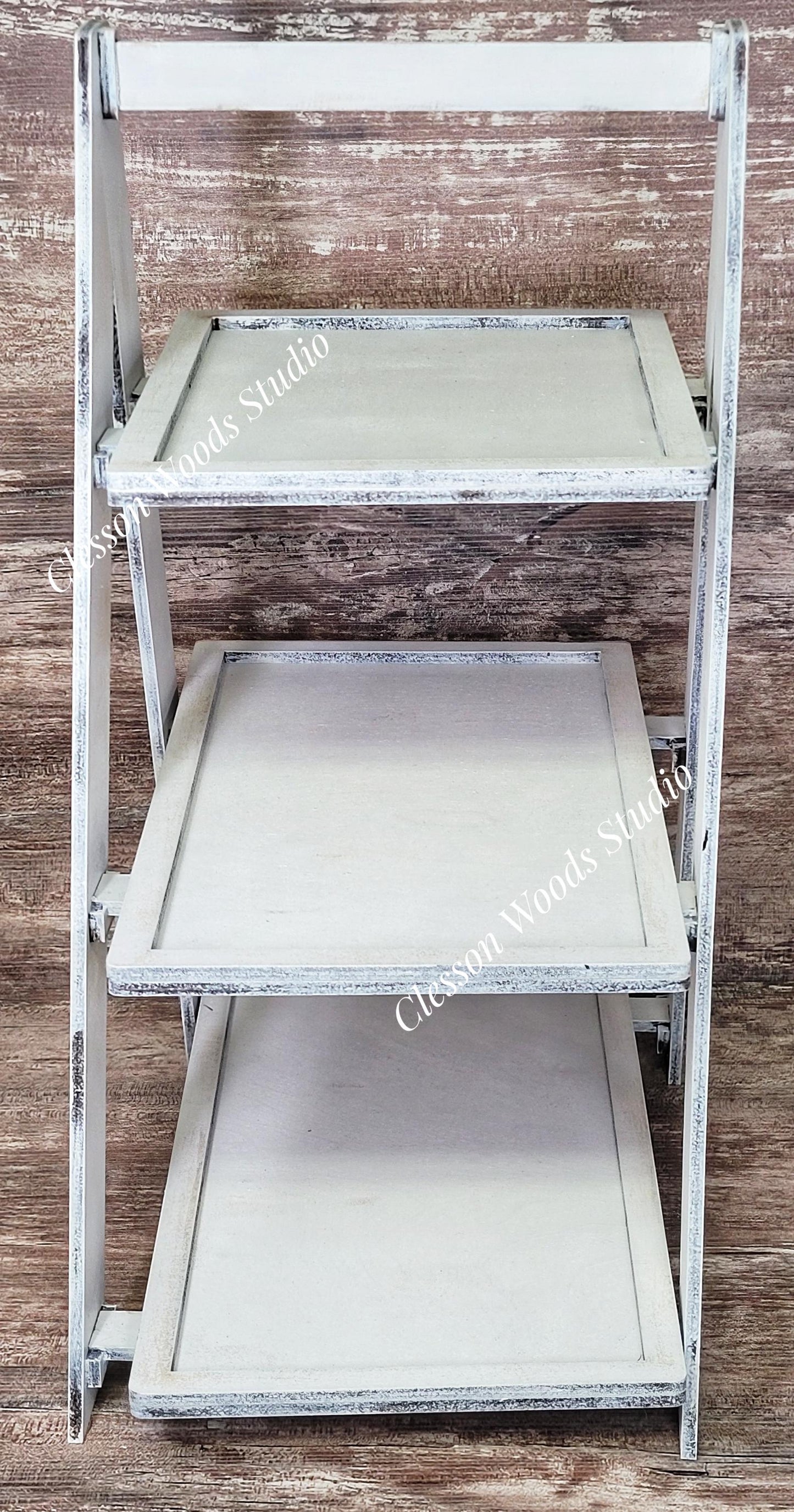 3 Shelf Rustic Ladder Tiered Tray