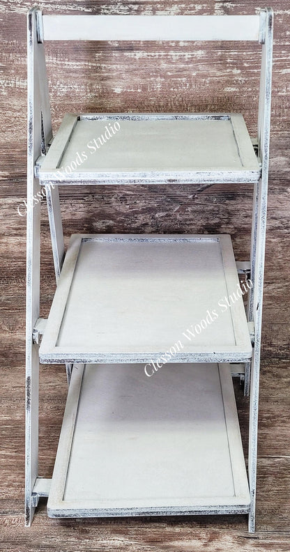 3 Shelf Rustic Ladder Tiered Tray