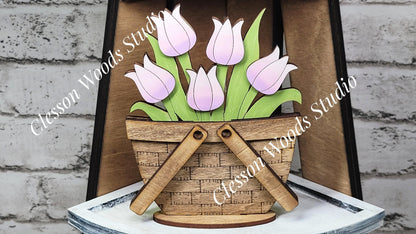 Spring Tulips Tiny Basket Insert