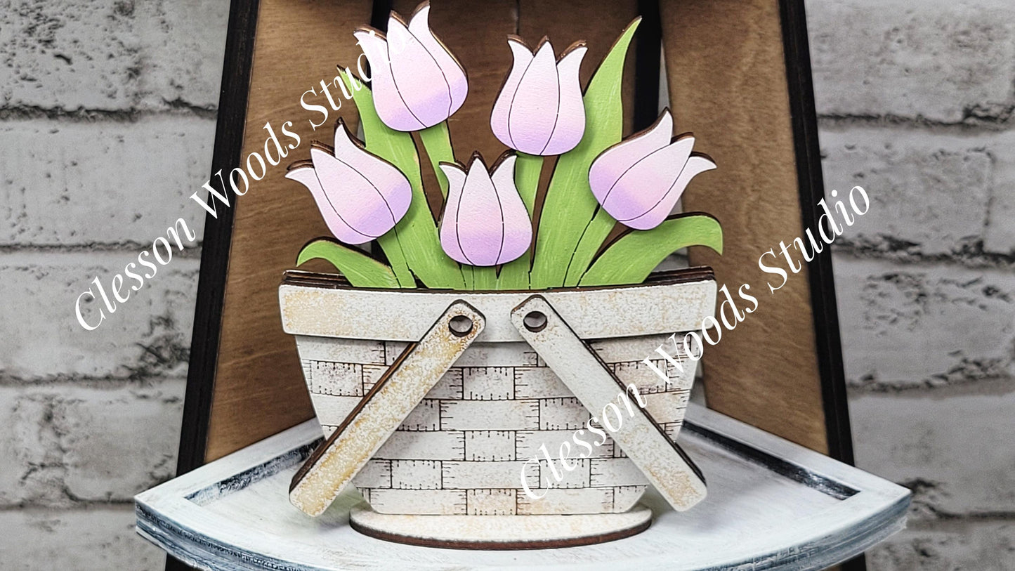 Spring Tulips Tiny Basket Insert