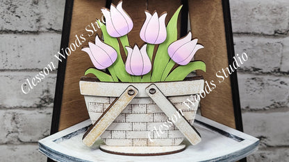 Spring Tulips Tiny Basket Insert