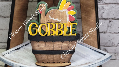 Thanksgiving Gobble Turkey Tiny Basket Insert