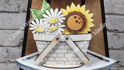 Daisy and Sunflower Tiny Basket Insert