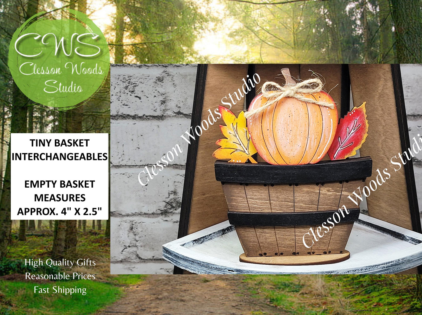 Pumpkins & Leaves Tiny Basket Insert