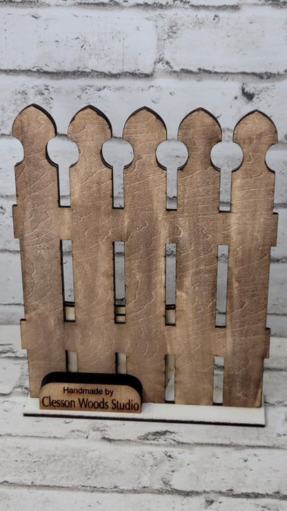 Tiny Fence Only - White & Stained Basket