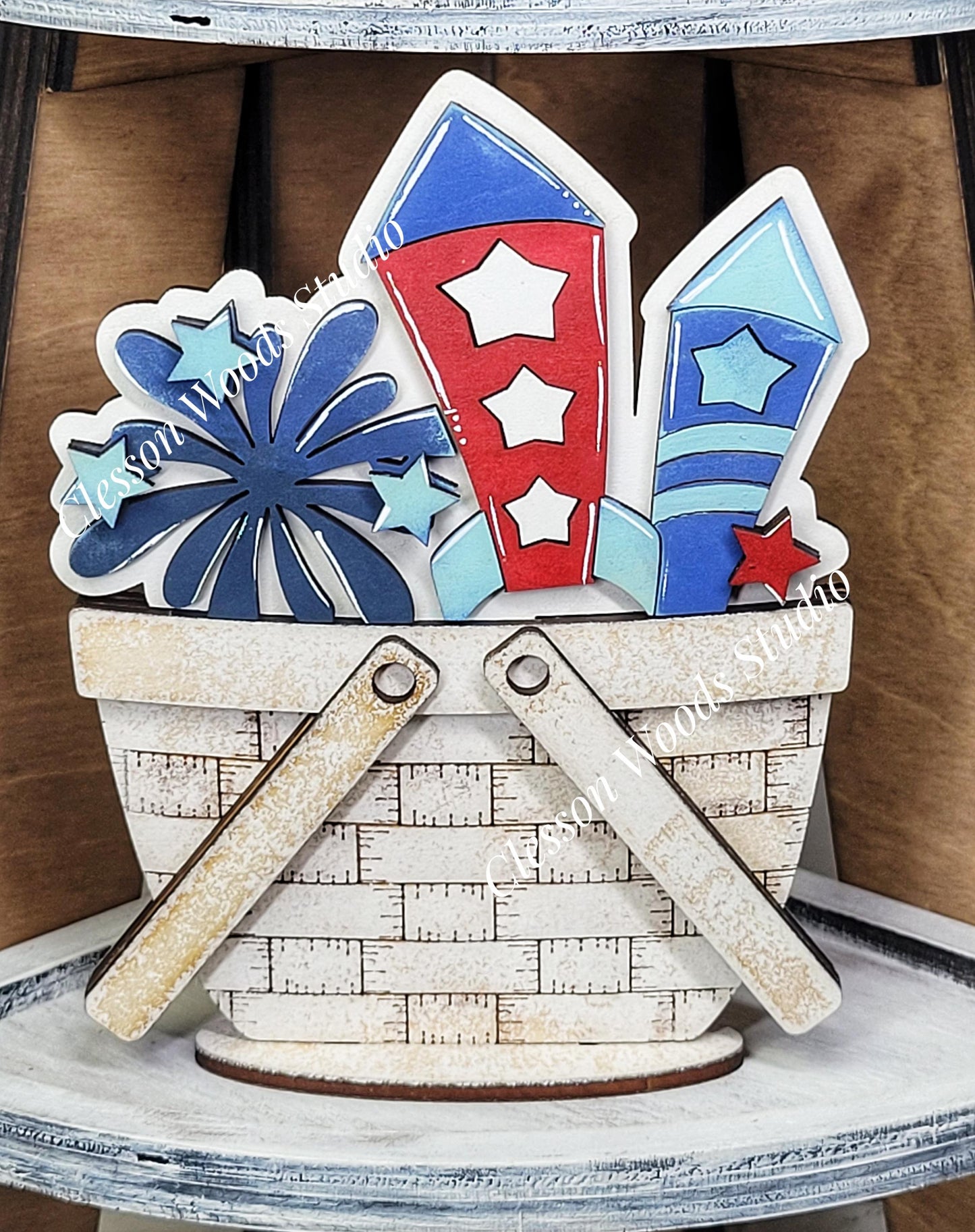 July Red White Boom Tiny Basket Insert