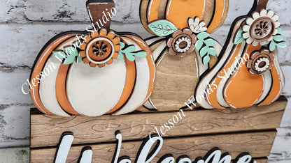 Pumpkin & Flower Insert for Large Basket or Crate
