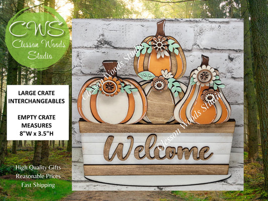 Pumpkin & Flower Insert for Large Basket or Crate