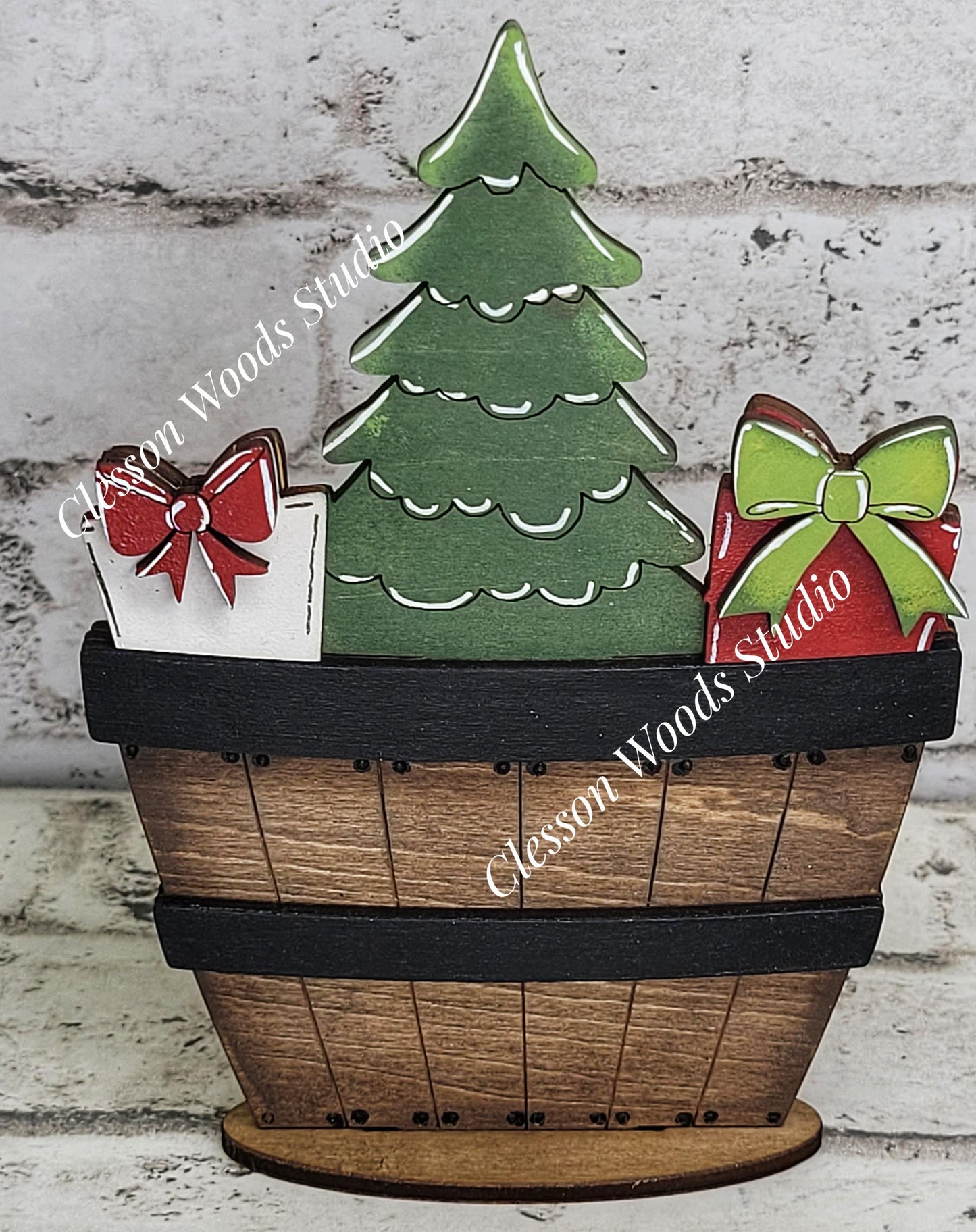 Christmas Tree & Gifts Tiny Basket Insert