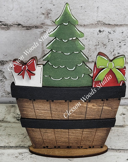 Christmas Tree & Gifts Tiny Basket Insert