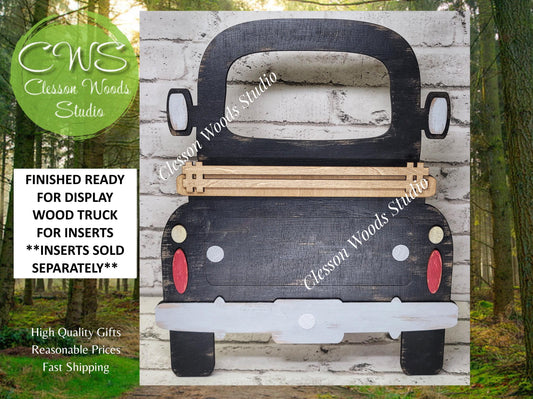 Finished 12 Inch Wood Black Truck Display