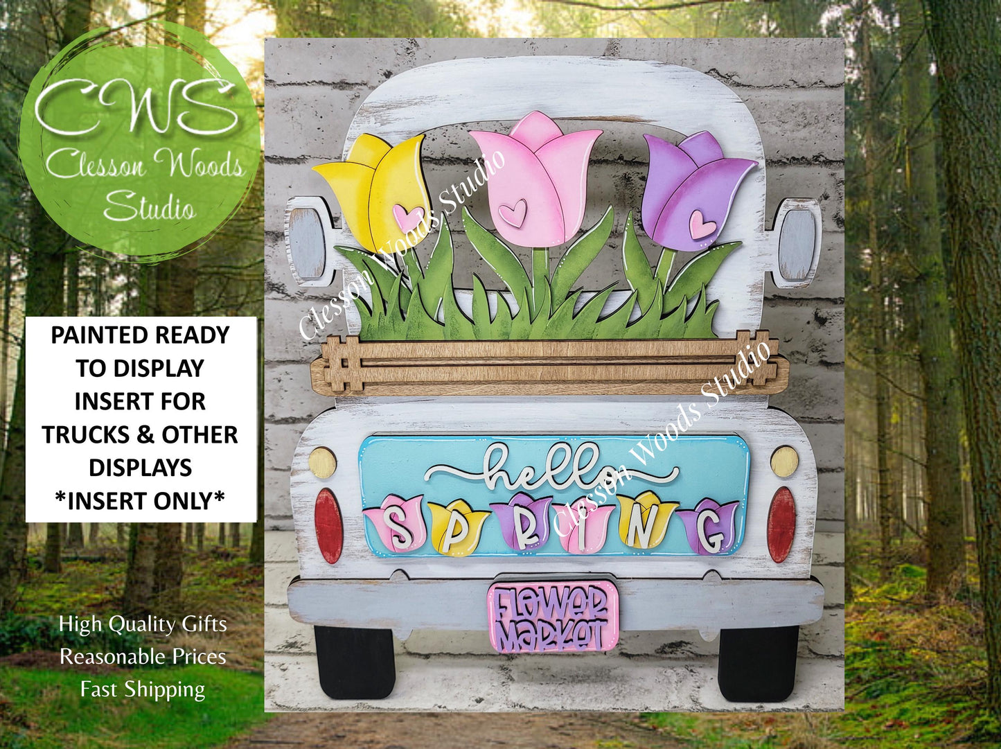 Tulip Insert Add-On for Trucks, Fence, Round, Pallet, House, Cabinet & Arched Bases