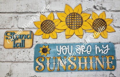 Sunflowers Insert Add-On for Trucks, Fence, Round, Pallet, House, Cabinet & Arched Bases