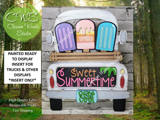 Sweet Summer Popsicles Insert Add-On for Trucks, Fence, Round, Pallet, House, Cabinet & Arched Bases