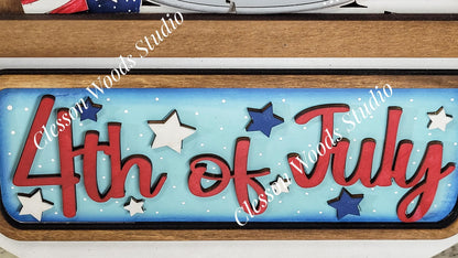 Patriotic July 4th Insert Add-On for Trucks, Fence, Round, Pallet, House, Cabinet & Arched Bases