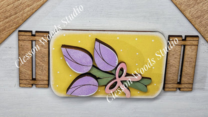 Mothers Day Teapot Flowers Insert, Hand Painted Wood, For Truck Displays