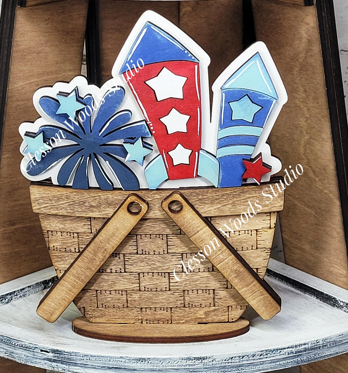July Red White Boom Tiny Basket Insert