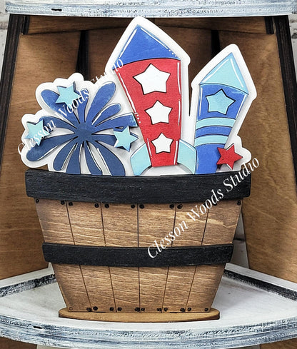 July Red White Boom Tiny Basket Insert