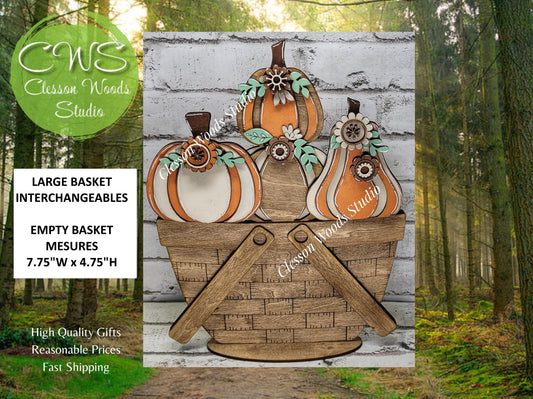 Pumpkins & Flowers Insert for Large Basket or Crate