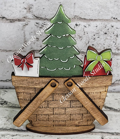 Christmas Tree & Gifts Tiny Basket Insert