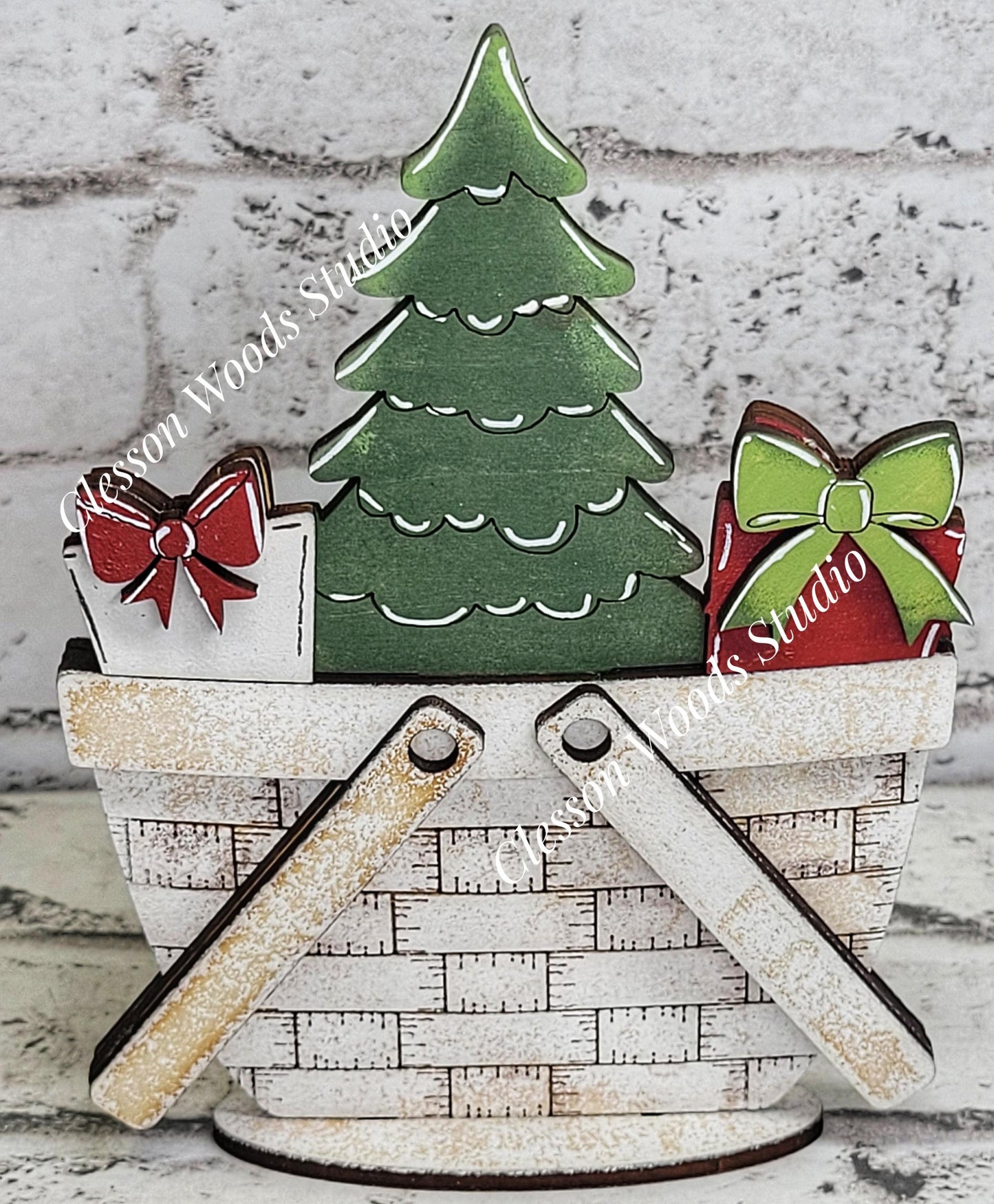 Christmas Tree & Gifts Tiny Basket Insert