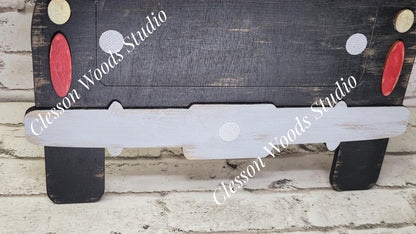 Finished 12 Inch Wood Black Truck Display