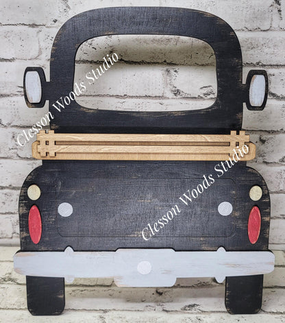 Finished 12 Inch Wood Black Truck Display