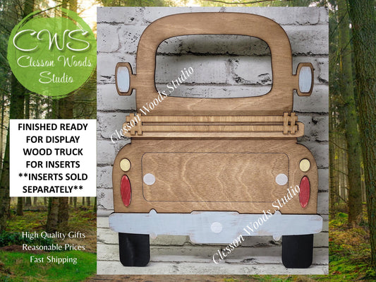 Finished 12 Inch Wood Stained Truck Display